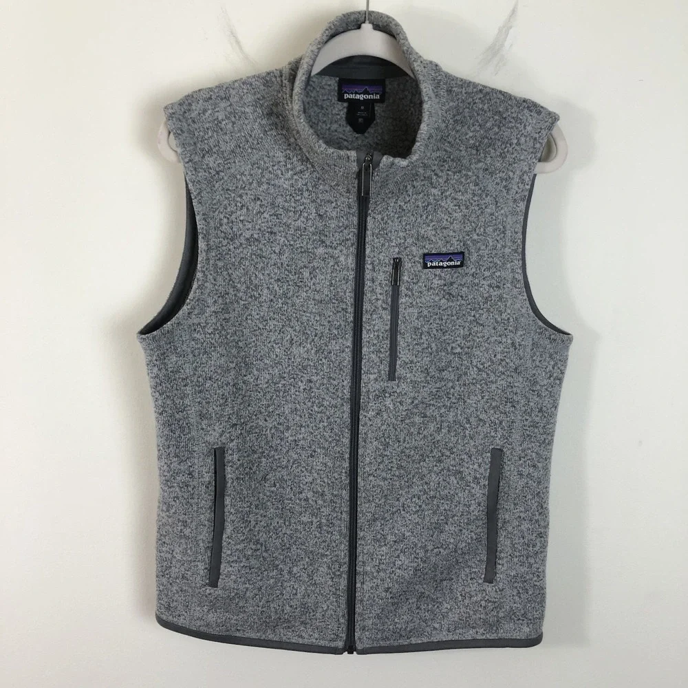 Patagonia Full-Zip Fleece Vest Men's Sz M Heather Gray Outdoor